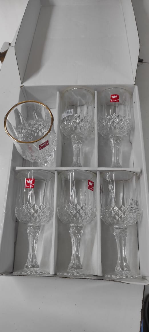 6Pc Verres à Vin en Cristal