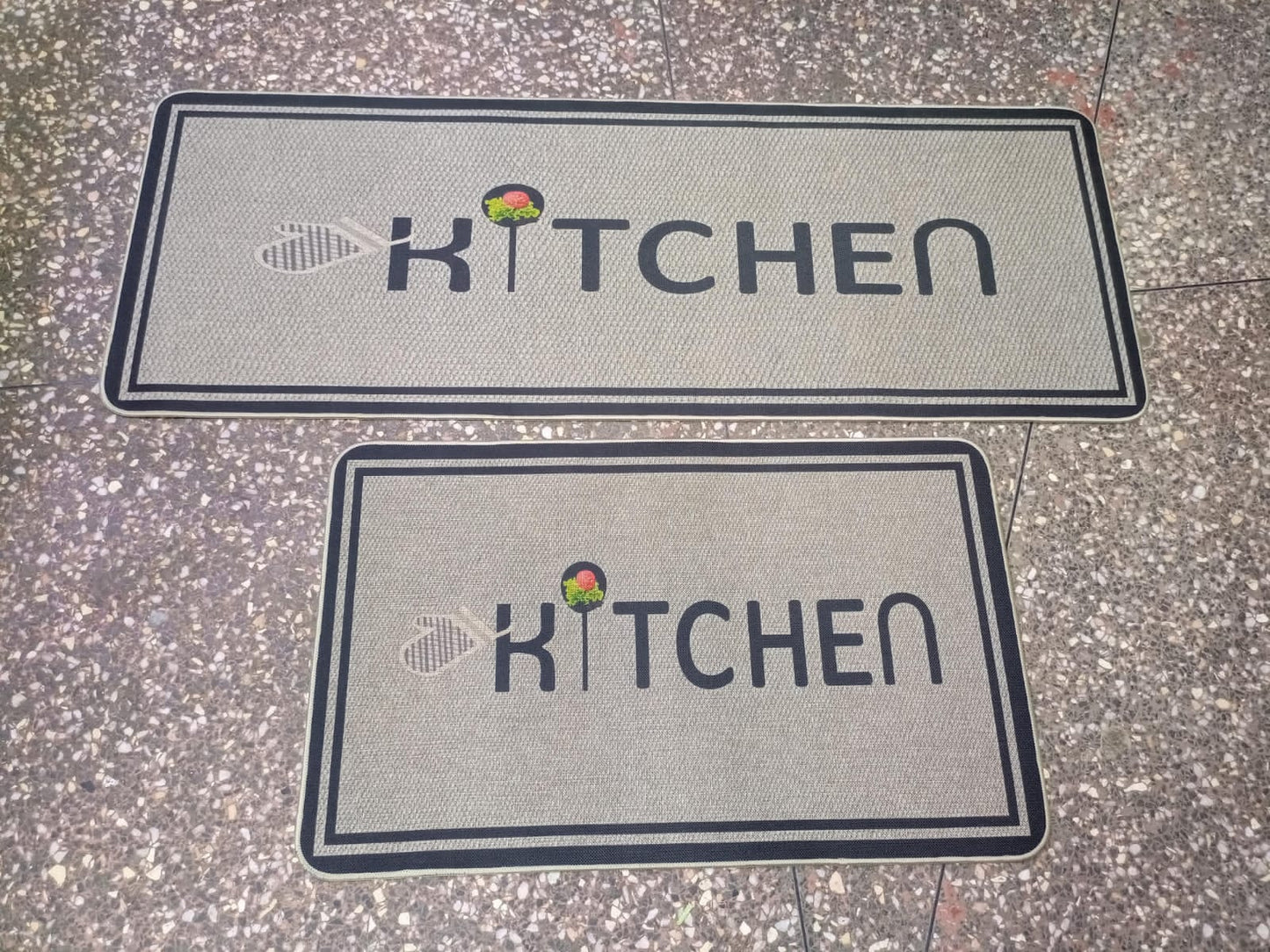 Tapis de cuisine 2 en 1 en caoutchouc