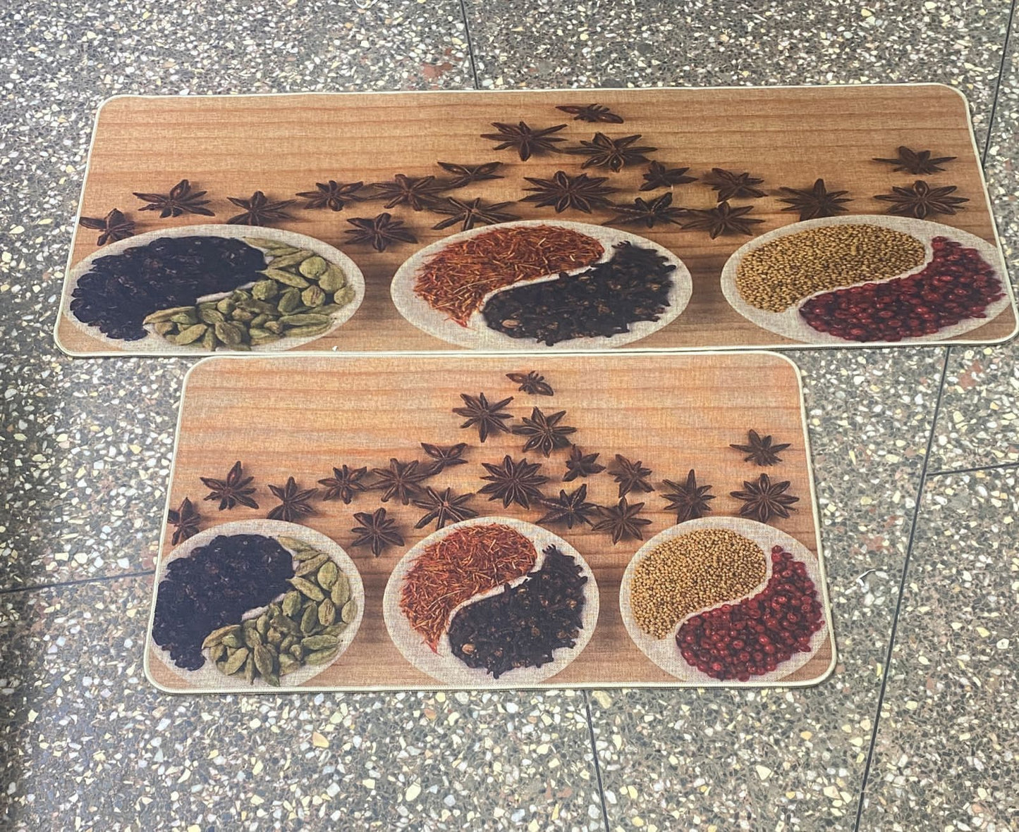 Tapis de cuisine 2 en 1 en caoutchouc