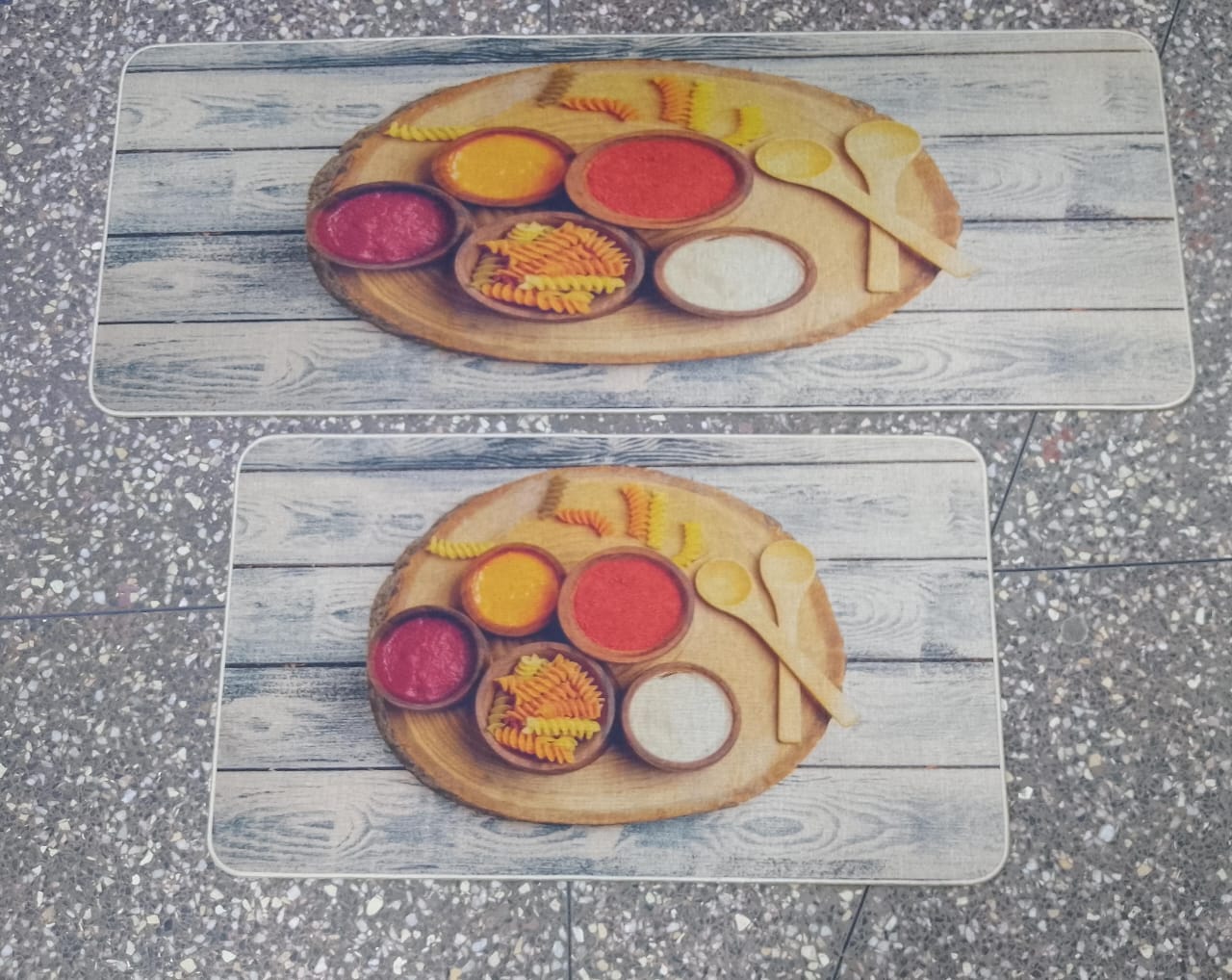 Tapis de cuisine 2 en 1 en caoutchouc