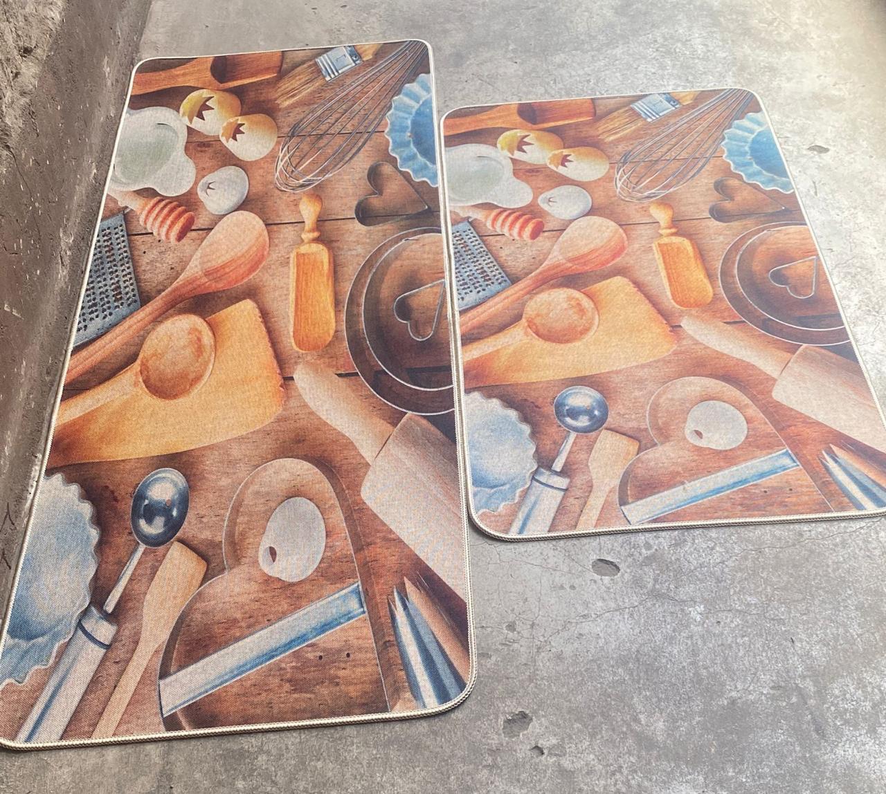 Tapis de cuisine 2 en 1 en caoutchouc