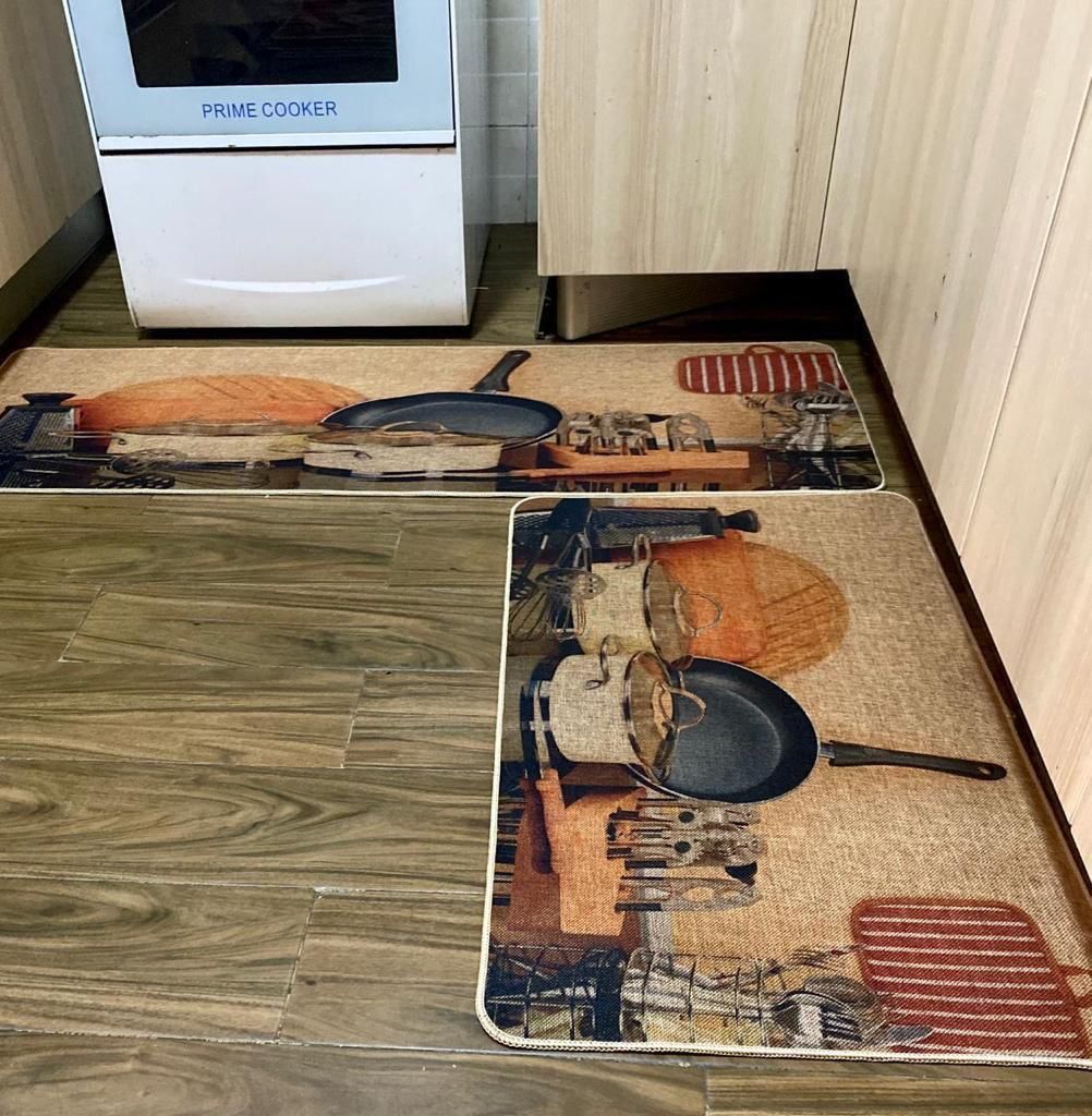 Tapis de cuisine 2 en 1 en caoutchouc