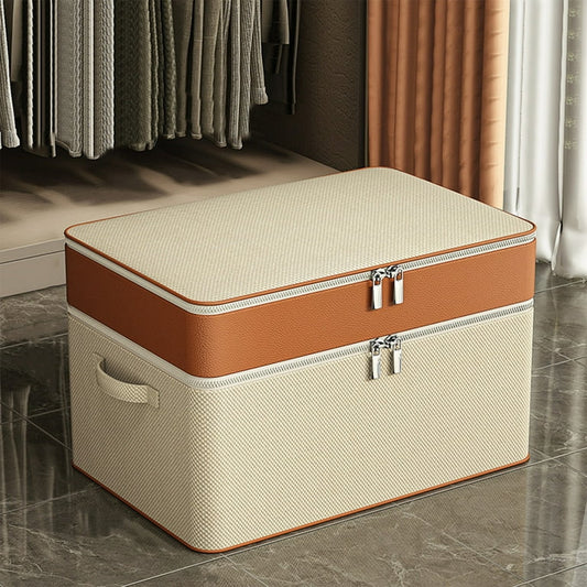 Sac de rangement pour vêtements à fermeture éclair double couche
