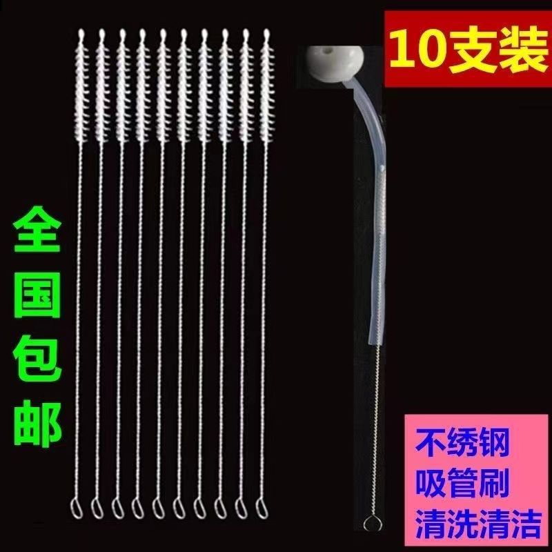 10pcs/ensemble Nettoyeurs de paille métalliques réutilisables