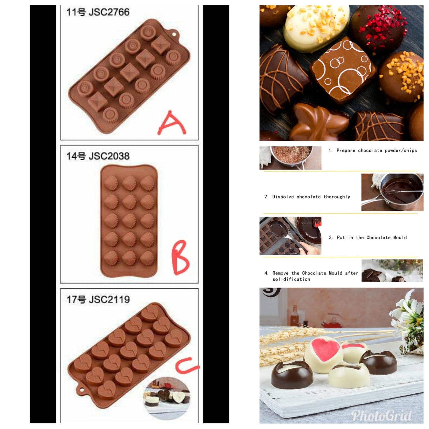 Moule en silicone pour chocolat