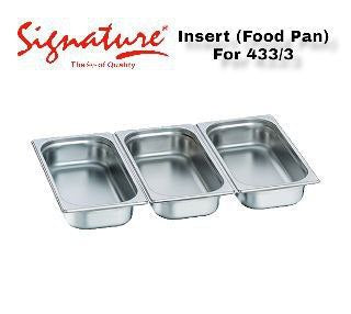 3Pc plats de service en acier inoxydable insert alimentaire