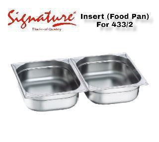 2Pc Double plat de service alimentaire insert