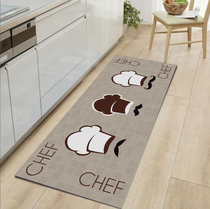 2pcs tapis de cuisine avec dessous en caoutchouc