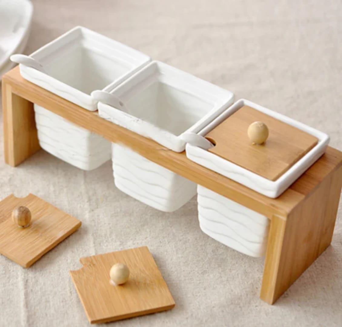Set de bocaux en céramique 3 pièces