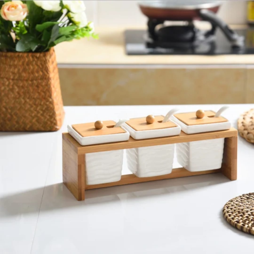 Set de bocaux en céramique 3 pièces