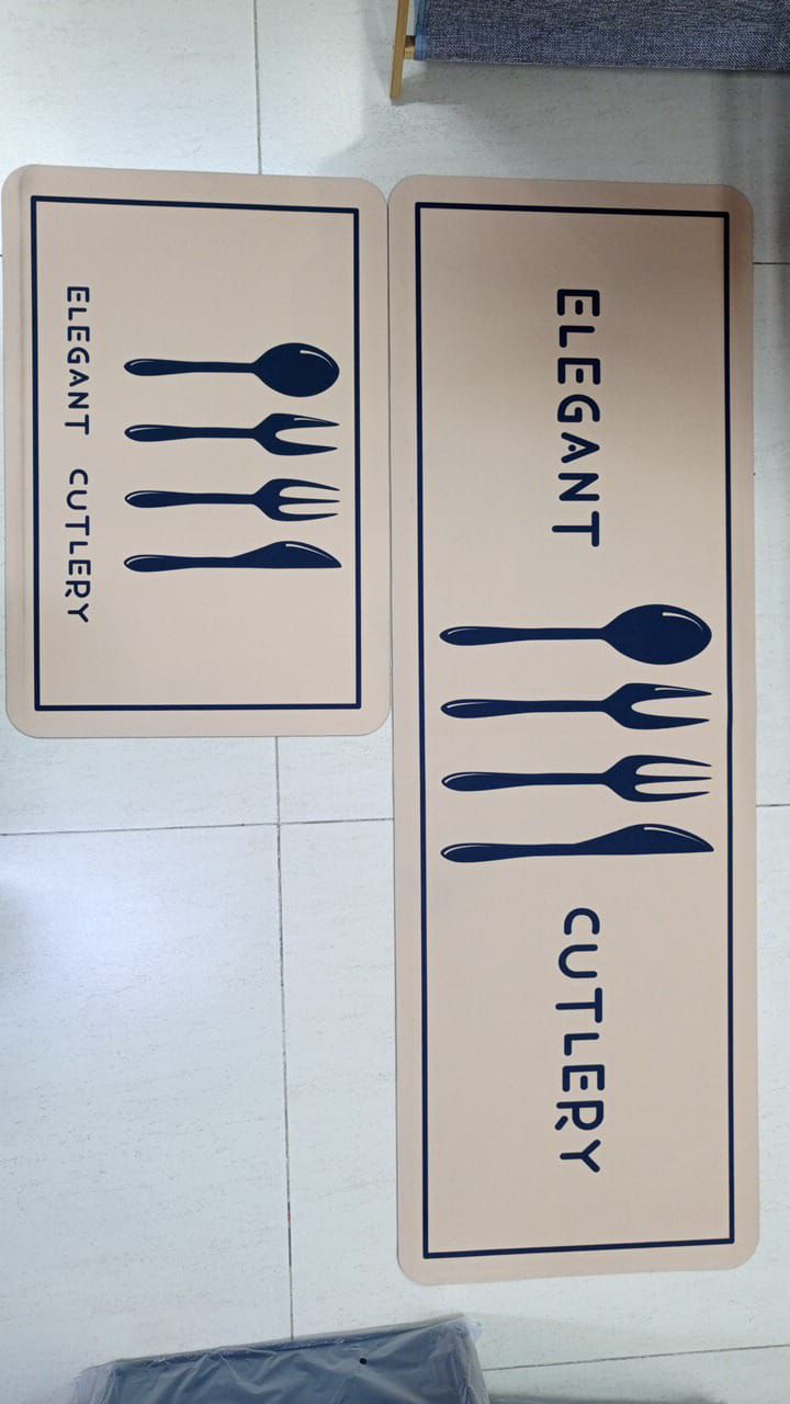 2 pc Tapis de cuisine en caoutchouc