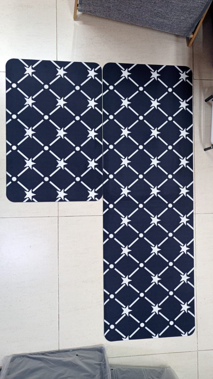 2 pc Tapis de cuisine en caoutchouc