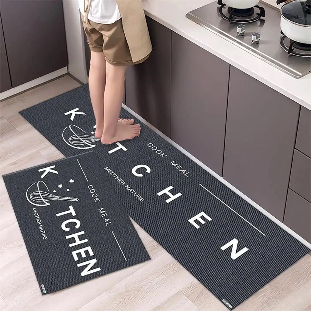 2 pc Tapis de cuisine en caoutchouc