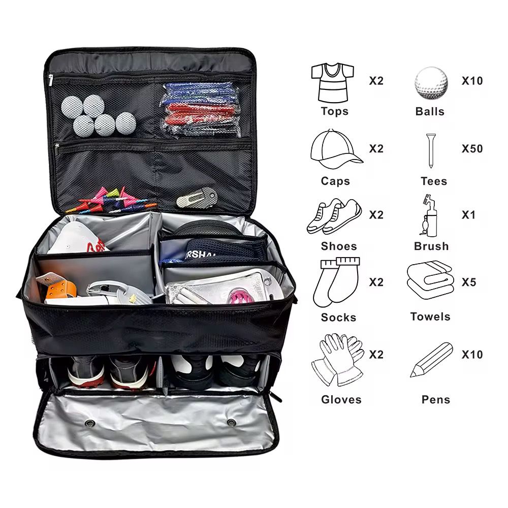 Organisateur de coffre de voiture de golf