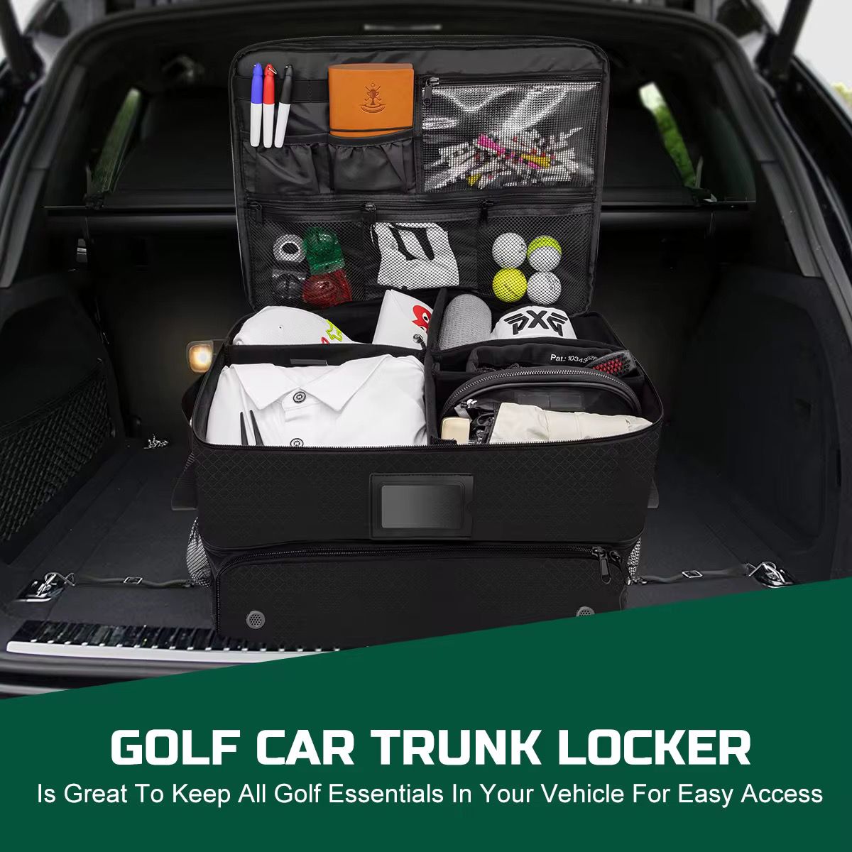 Organisateur de coffre de voiture de golf