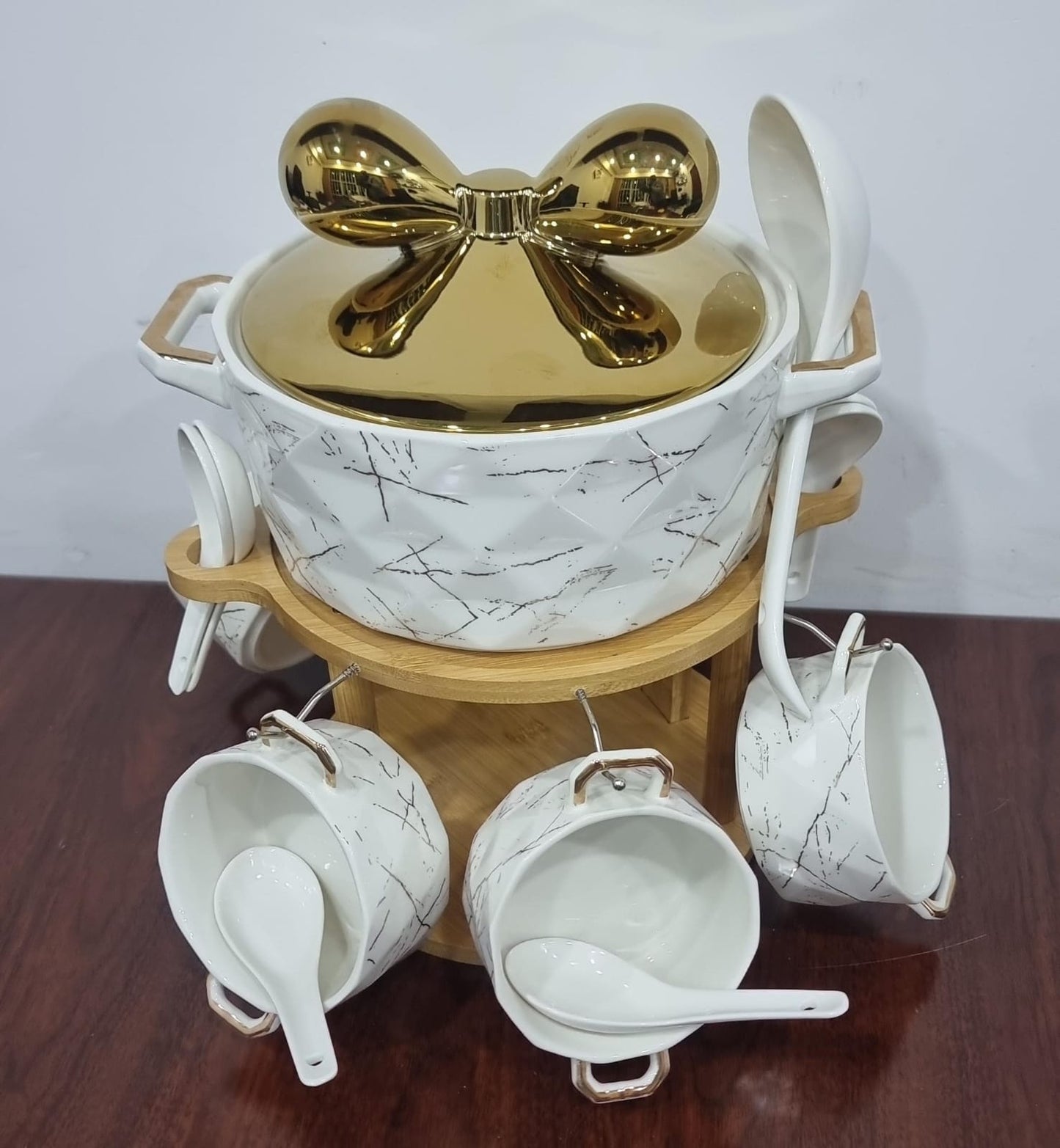 Ensemble de 6 bols à soupe en céramique marbrée