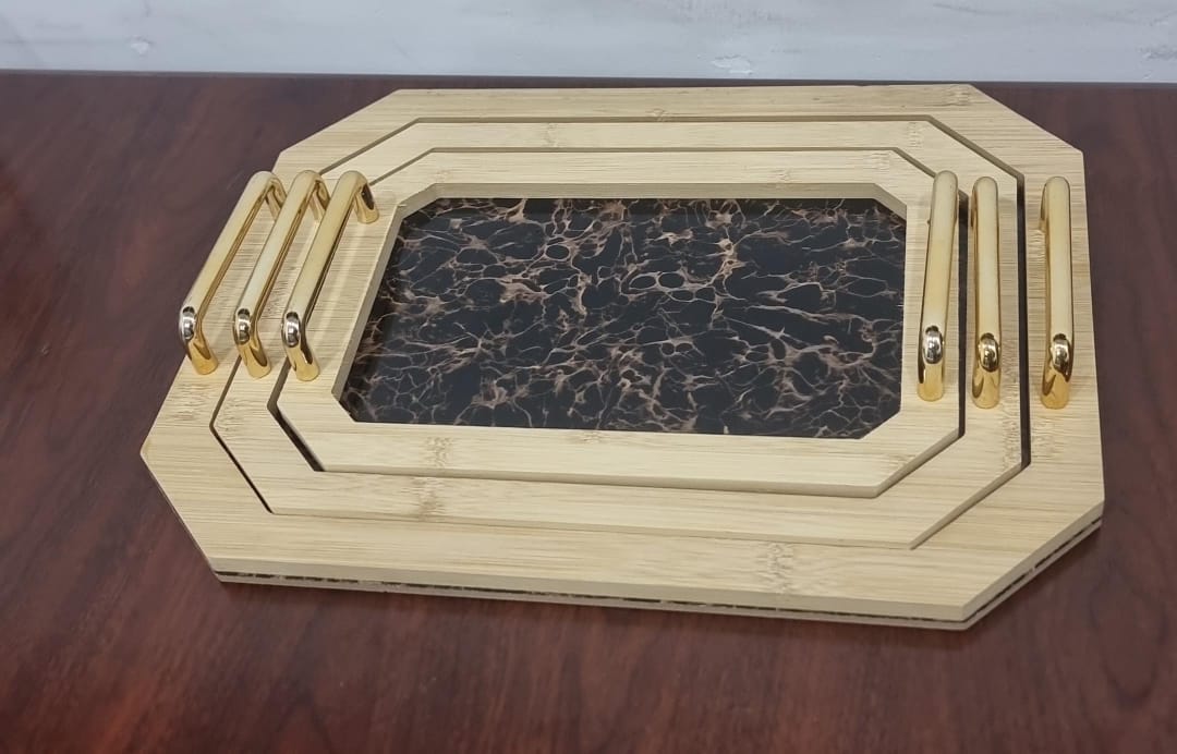 Plateaux de service en bois 3 en 1