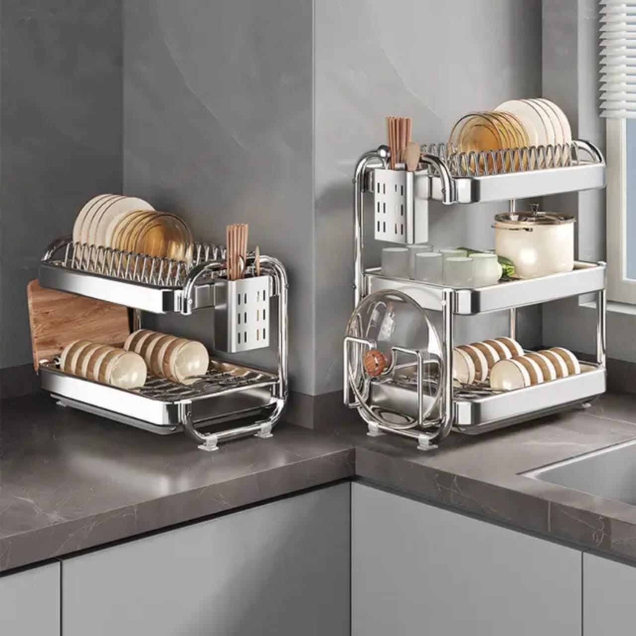 Rince-vaisselle en chrome pour cuisine