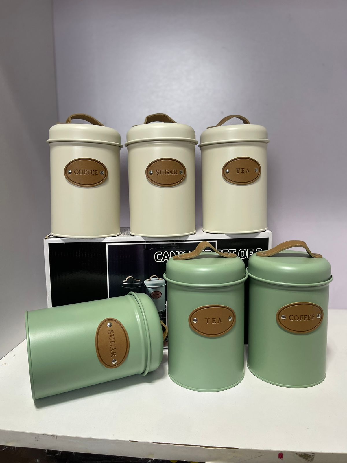 Set de 3 bocaux en alliage métallique hermétiques
