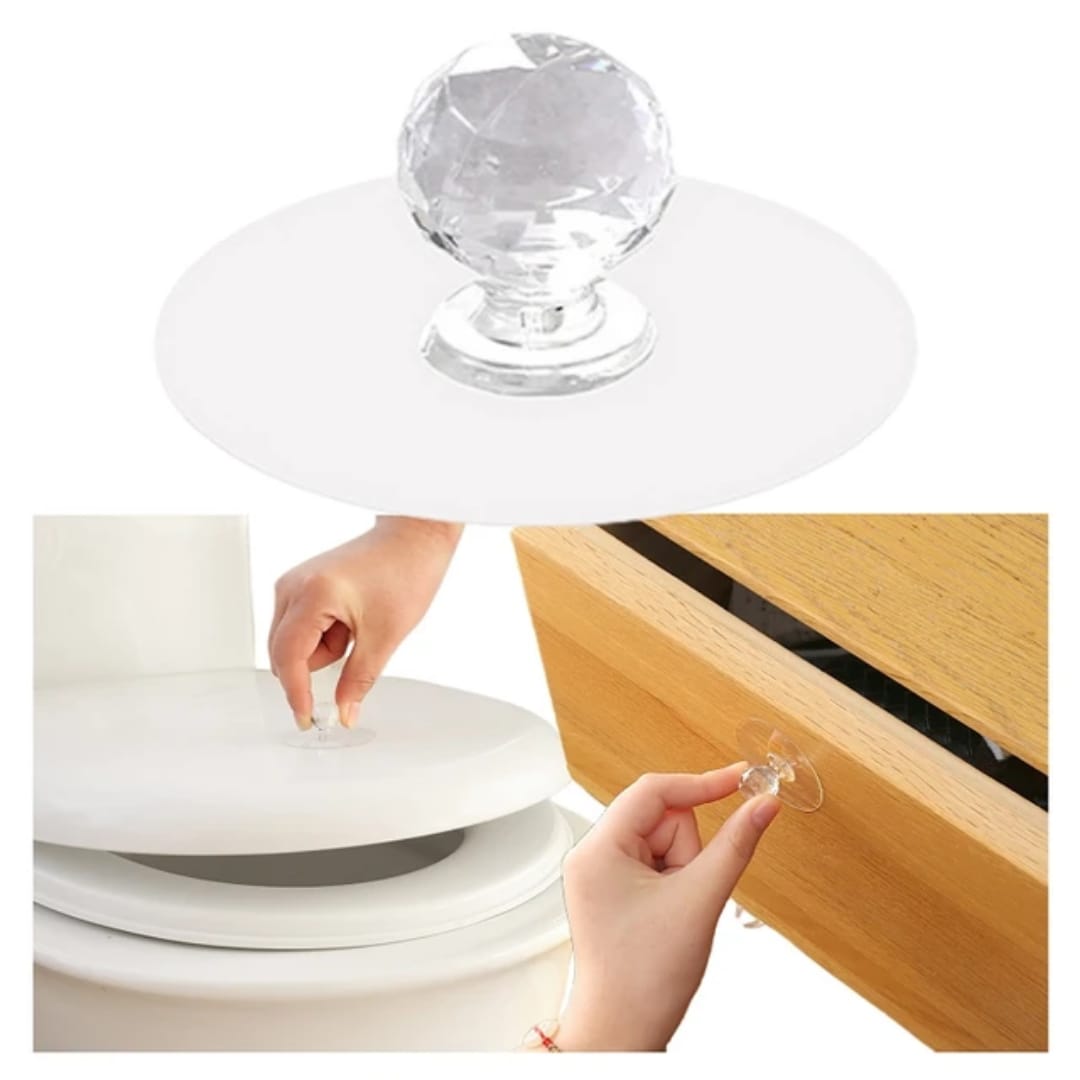10pcs Crochets Auto-adhésifs Transparent Crystal