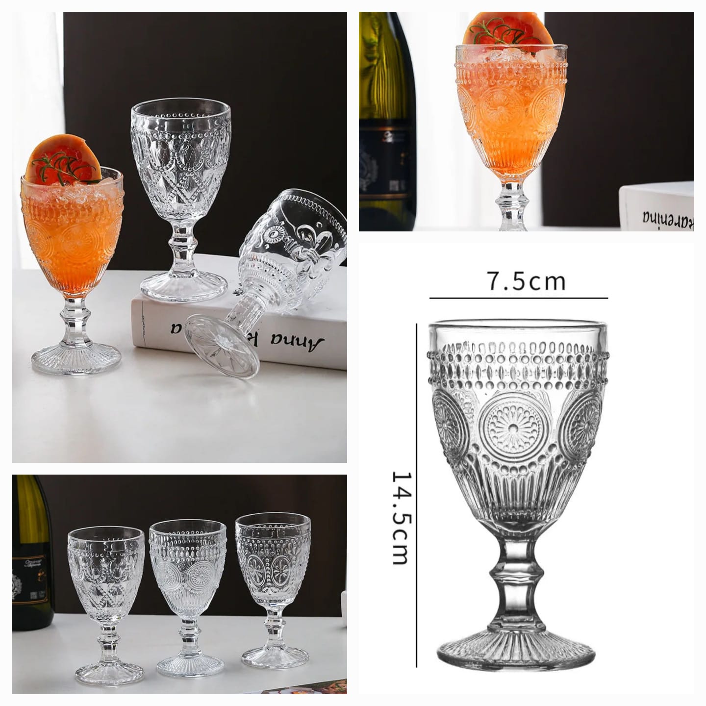 6pc Verres à Smoothie/ Jus Floral