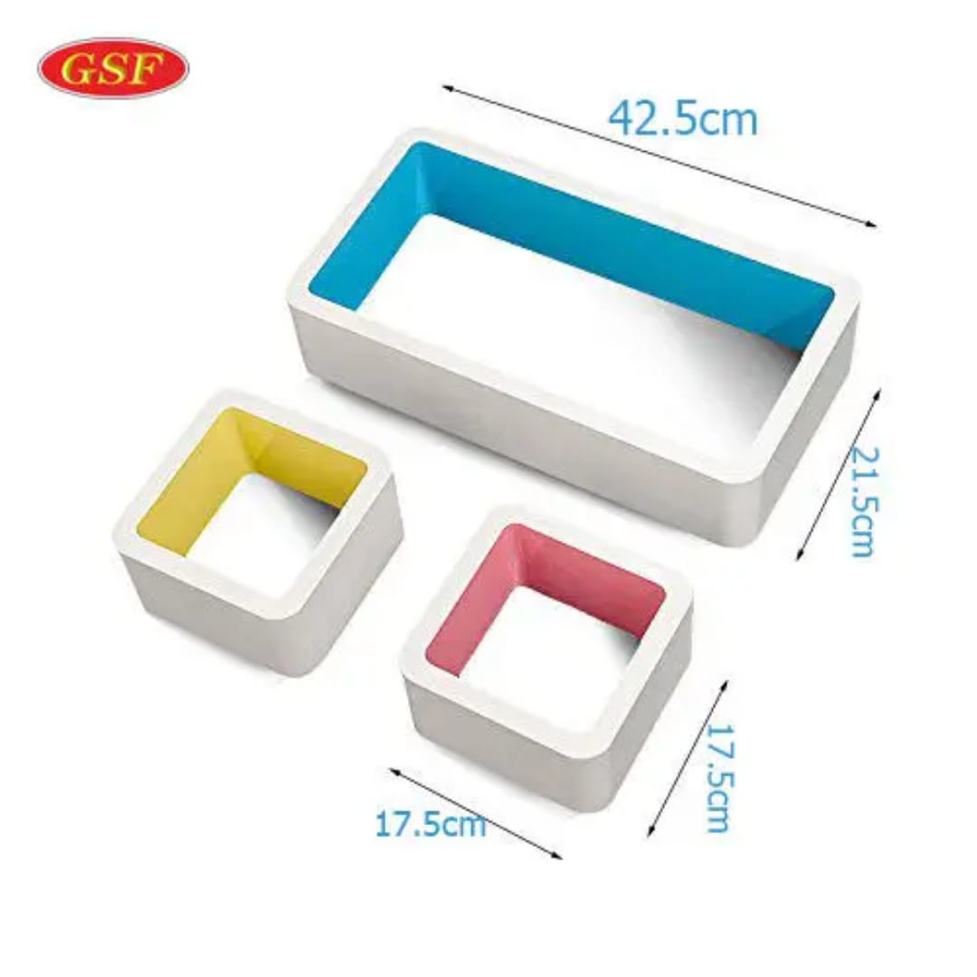 3Pcs étagères flottantes en bois plastique