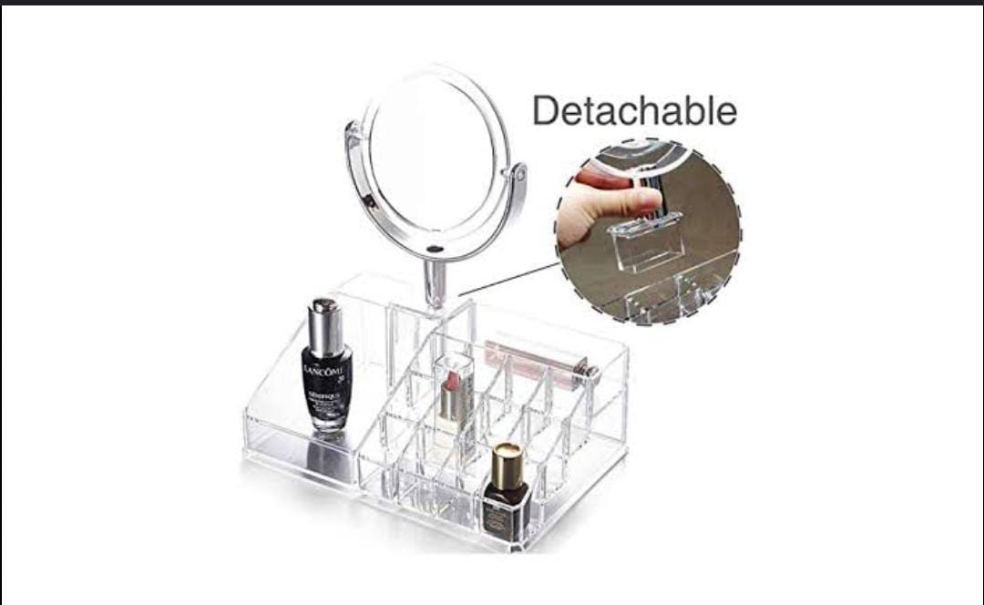Organisateur de maquillage en acrylique avec miroir