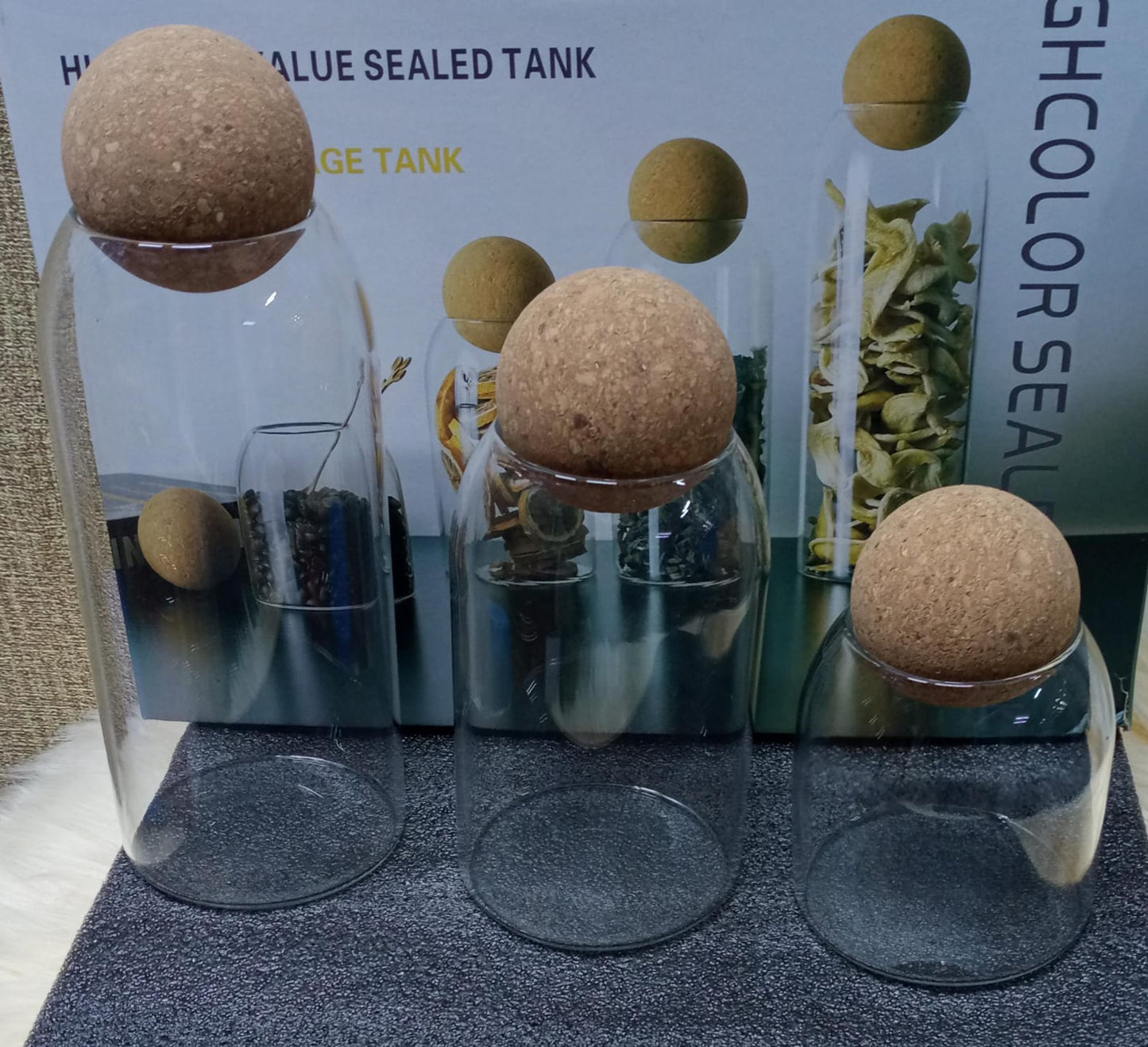 3Pc Conteneurs alimentaires en verre