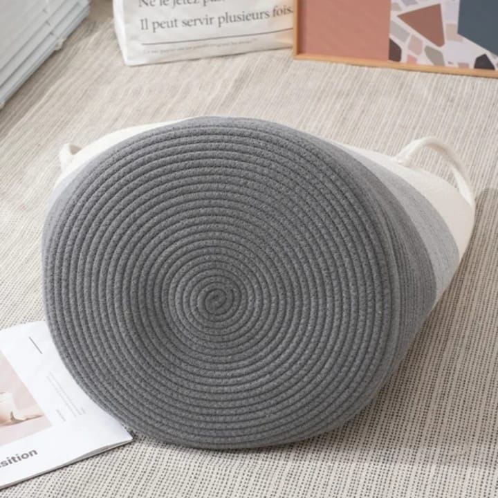 Panier à linge en corde de coton tissé