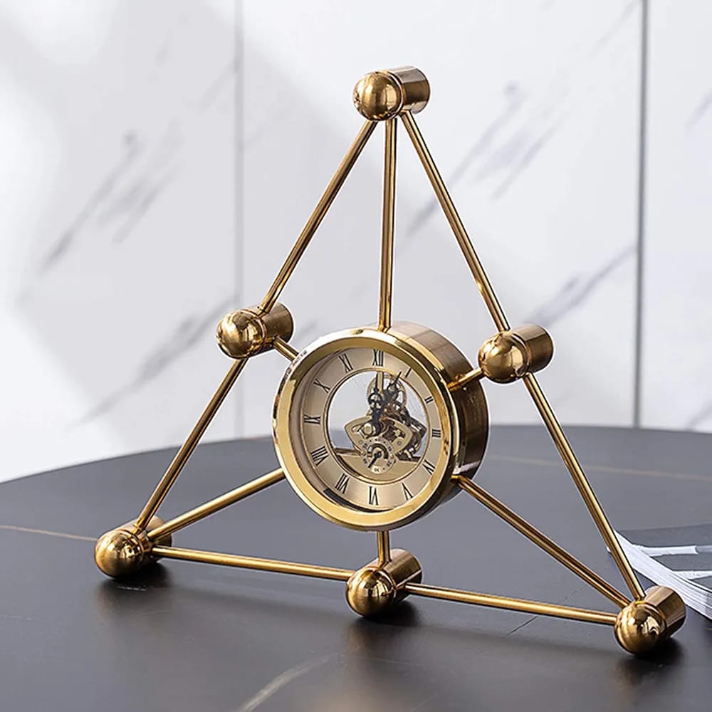 Horloge de bureau en métal décor