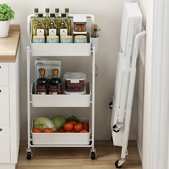 Étagère de rangement métallique à 3 couches