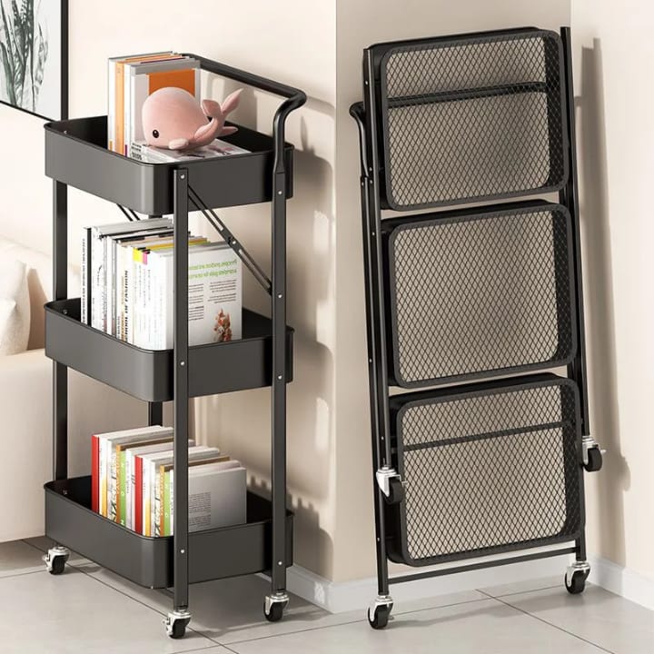 Étagère de rangement métallique à 3 couches