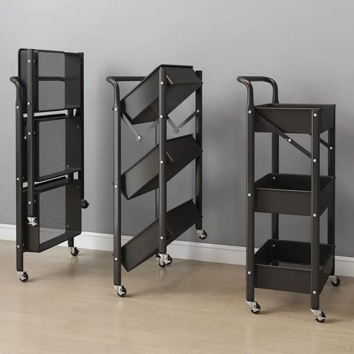 Étagère de rangement métallique à 3 couches