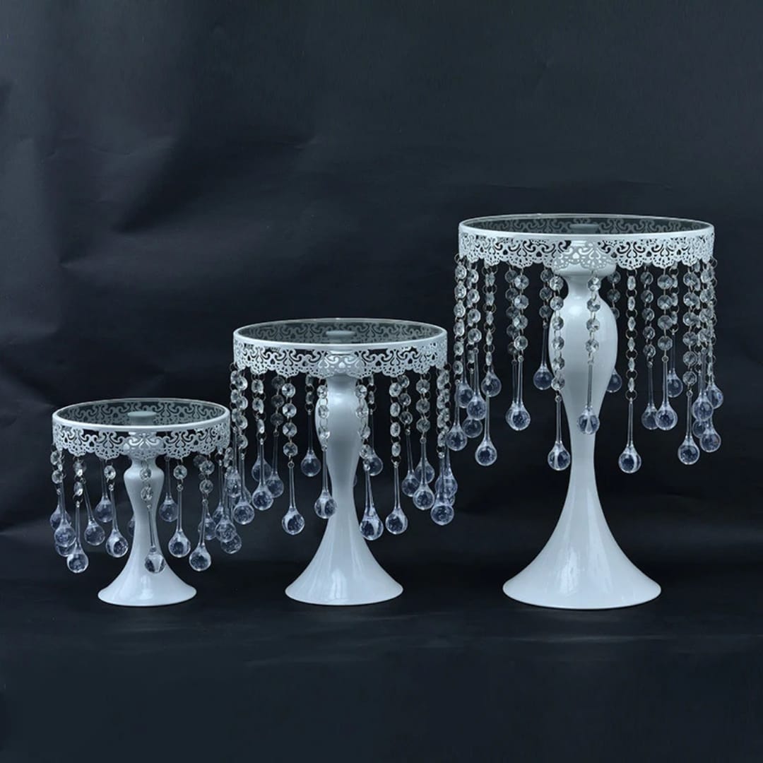 3Pcs Support de gâteau blanc