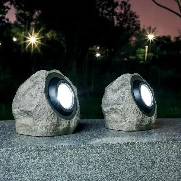 Floroux | Lampes solaires en forme de pierre