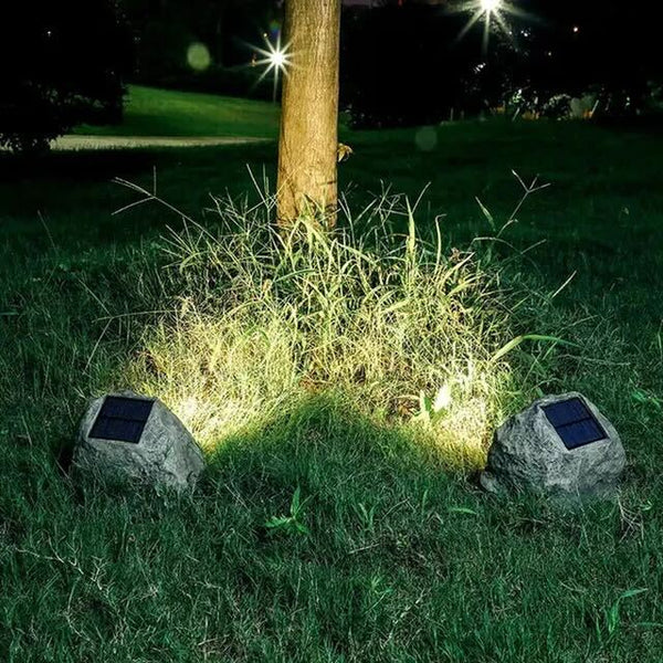 Floroux | Lampes solaires en forme de pierre