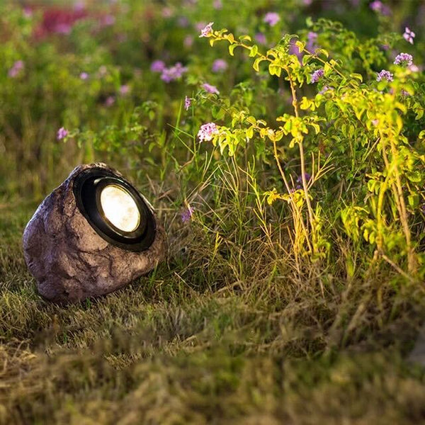 Floroux | Lampes solaires en forme de pierre