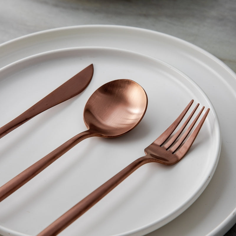 Set de couverts minimaliste de luxe – 20 pièces, titane et acier inoxydable