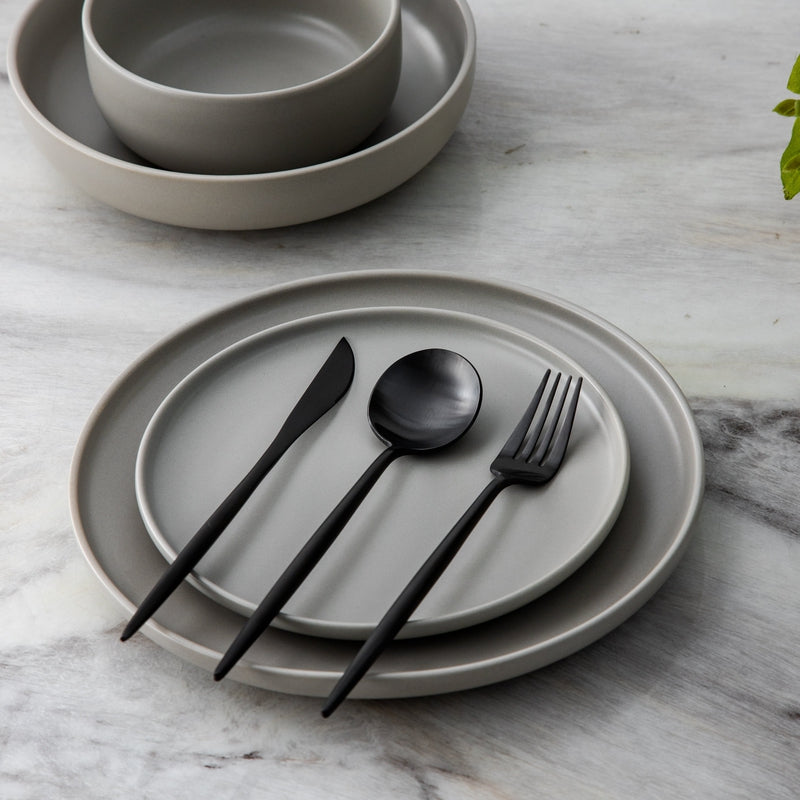 Set de couverts minimaliste de luxe – 20 pièces, titane et acier inoxydable