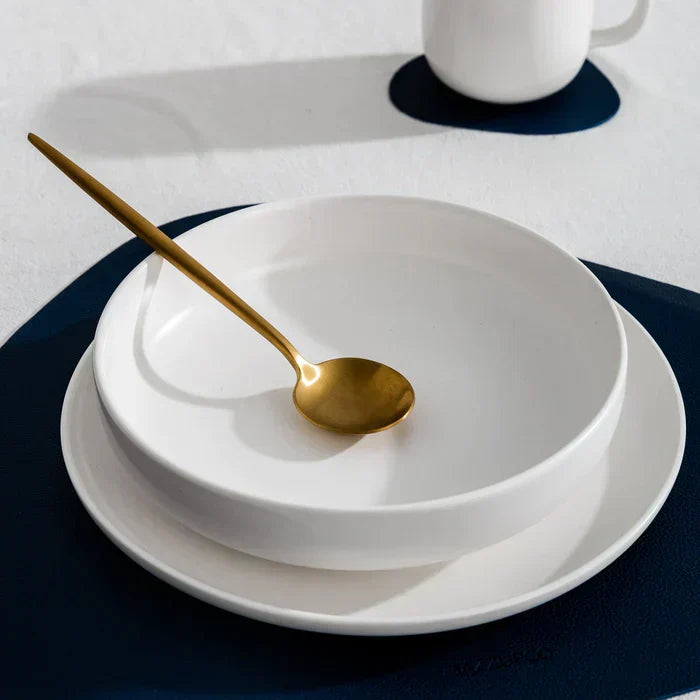 Ensemble de Couverts Minimaliste de Luxe – 20 pièces, Titane & Acier Inoxydable