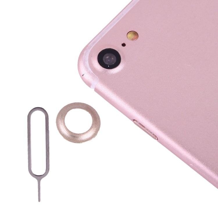 Pour iPhone 7 Couverture de protection de l'objectif de la caméra arrière avec aiguille (Or)
