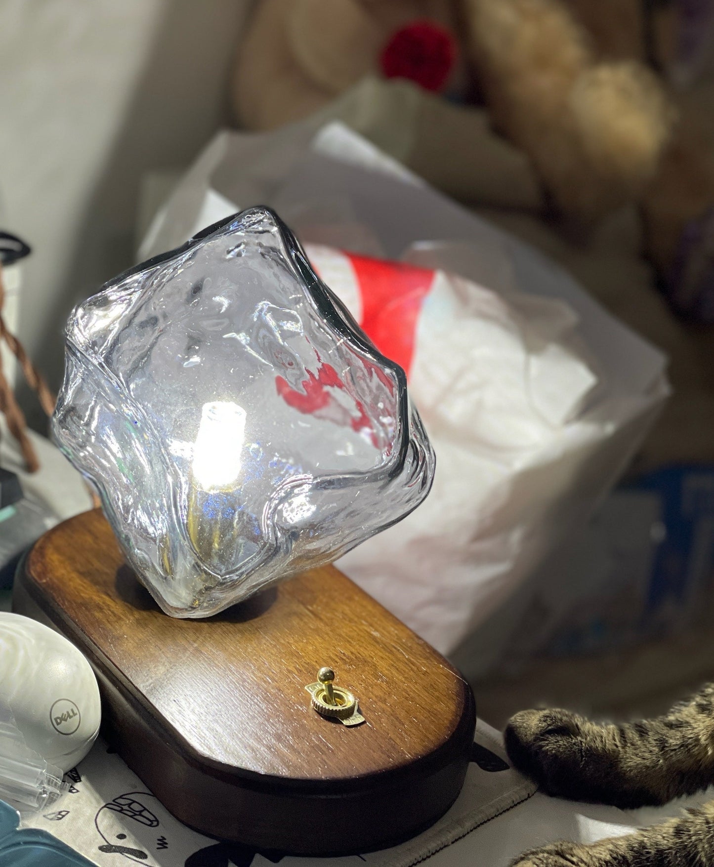 Lampe de table en verre Floroux