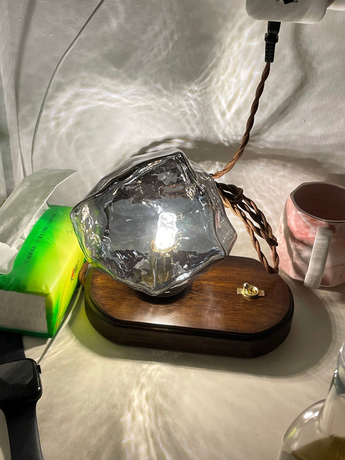 Lampe de table en verre Floroux