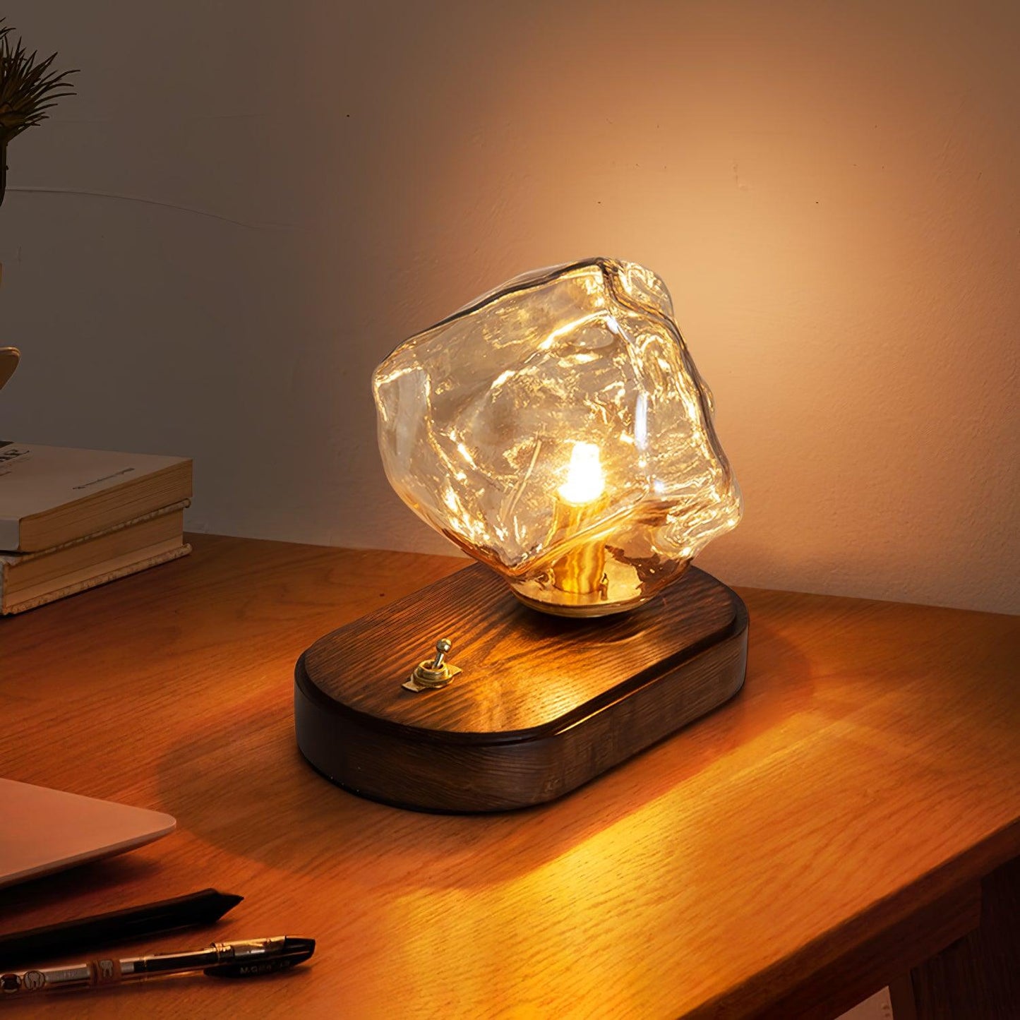 Lampe de table en verre Floroux