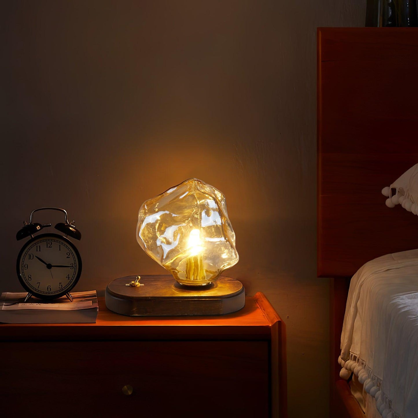 Lampe de table en verre Floroux