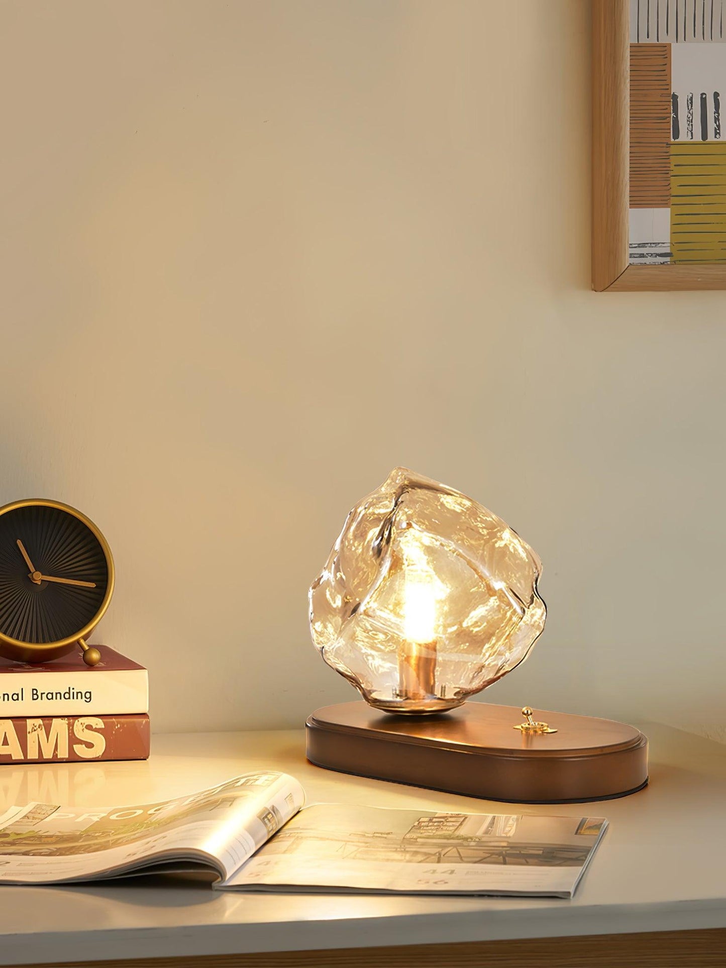 Lampe de table en verre Floroux