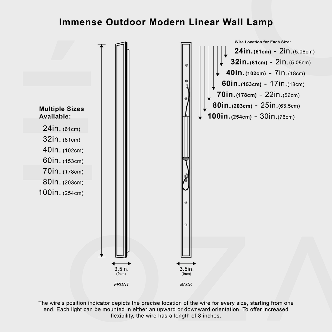 Immense Lumière Murale Linéaire Moderne Extérieure (Emballage Ouvert)