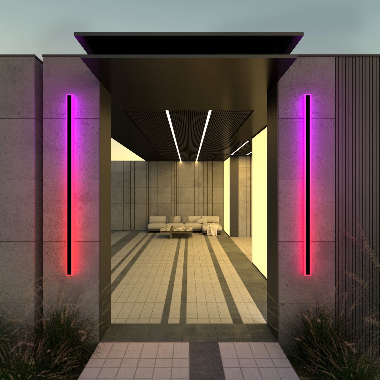 Immense RGB Linéaire Minimaliste Lumière Murale Extérieure