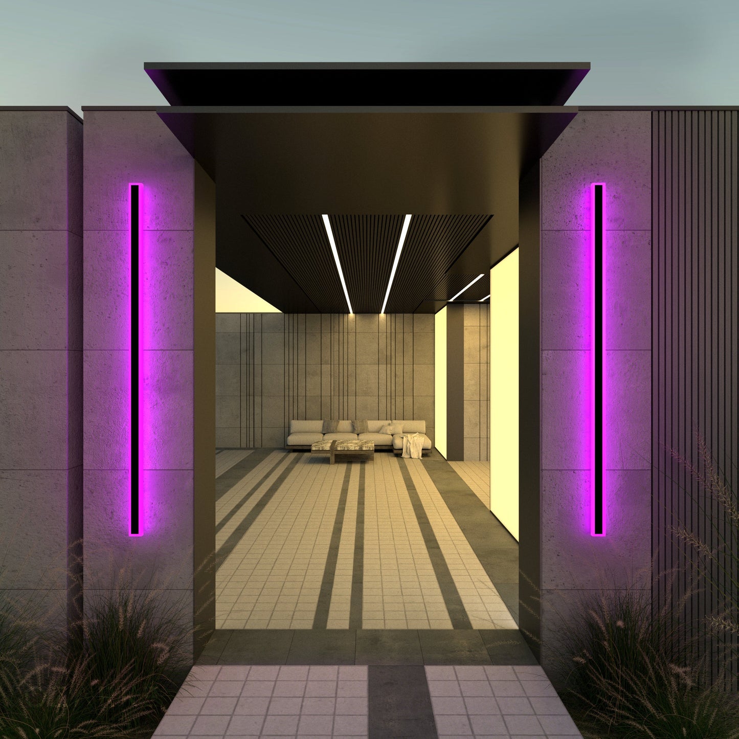 Immense RGB Linéaire Minimaliste Lumière Murale Extérieure