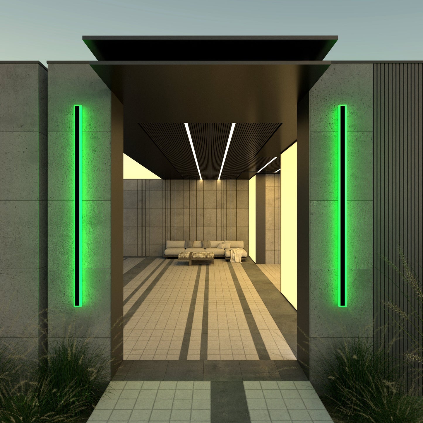 Immense RGB Linéaire Minimaliste Lumière Murale Extérieure